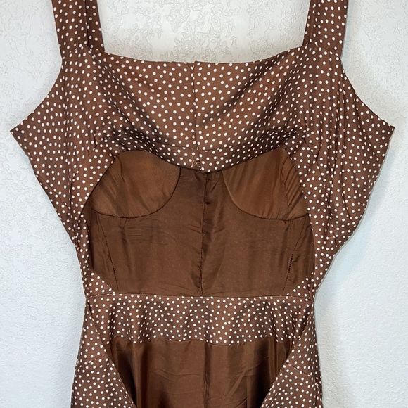 Cult Gaia Women's Brown Faye Silk Darted Dress Small HOST PICK❣️ - Picture 10 of 16